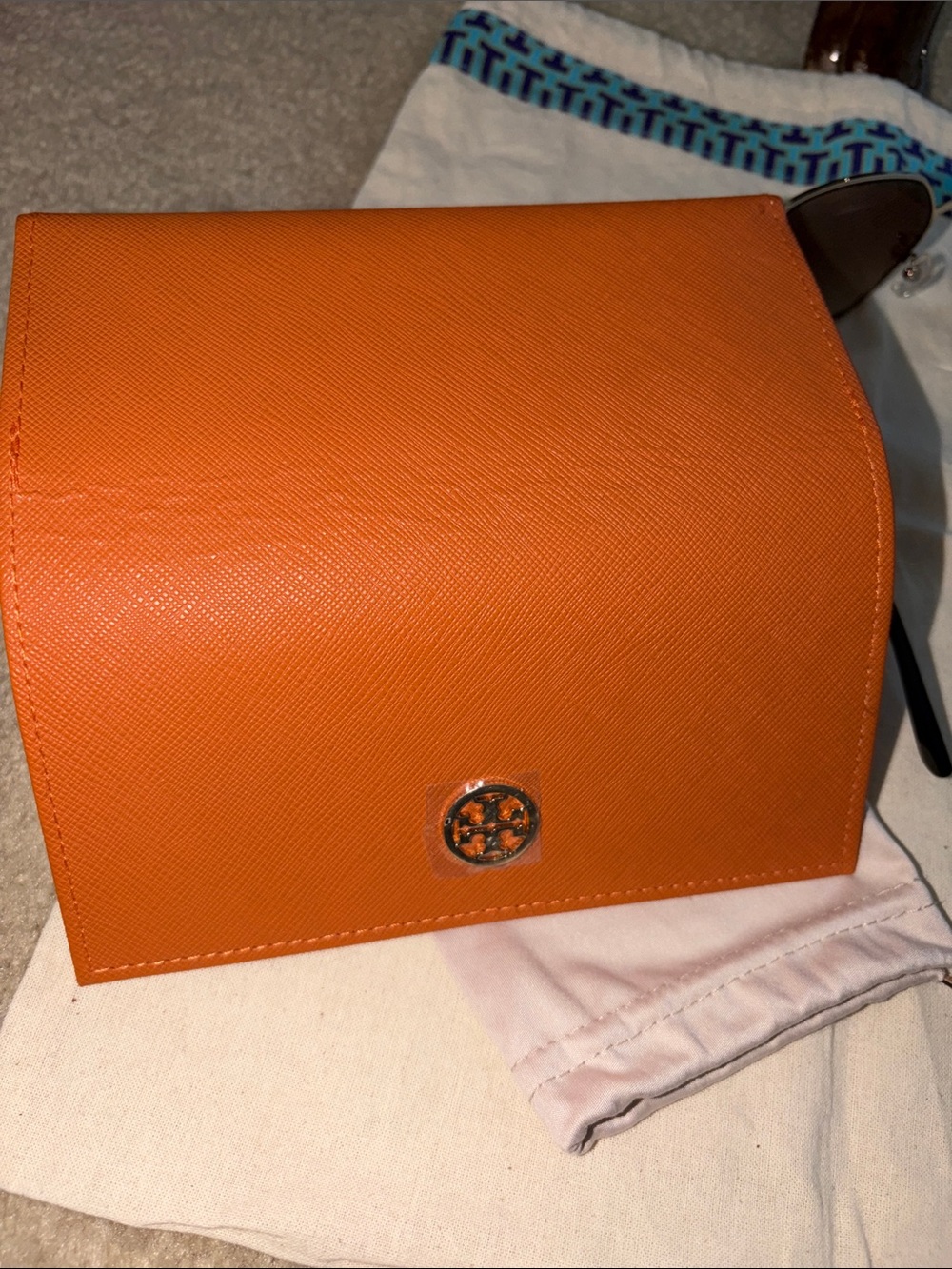Tory Burch Orange Sunglasses Case with Brown Gradient Women's Sunglasses